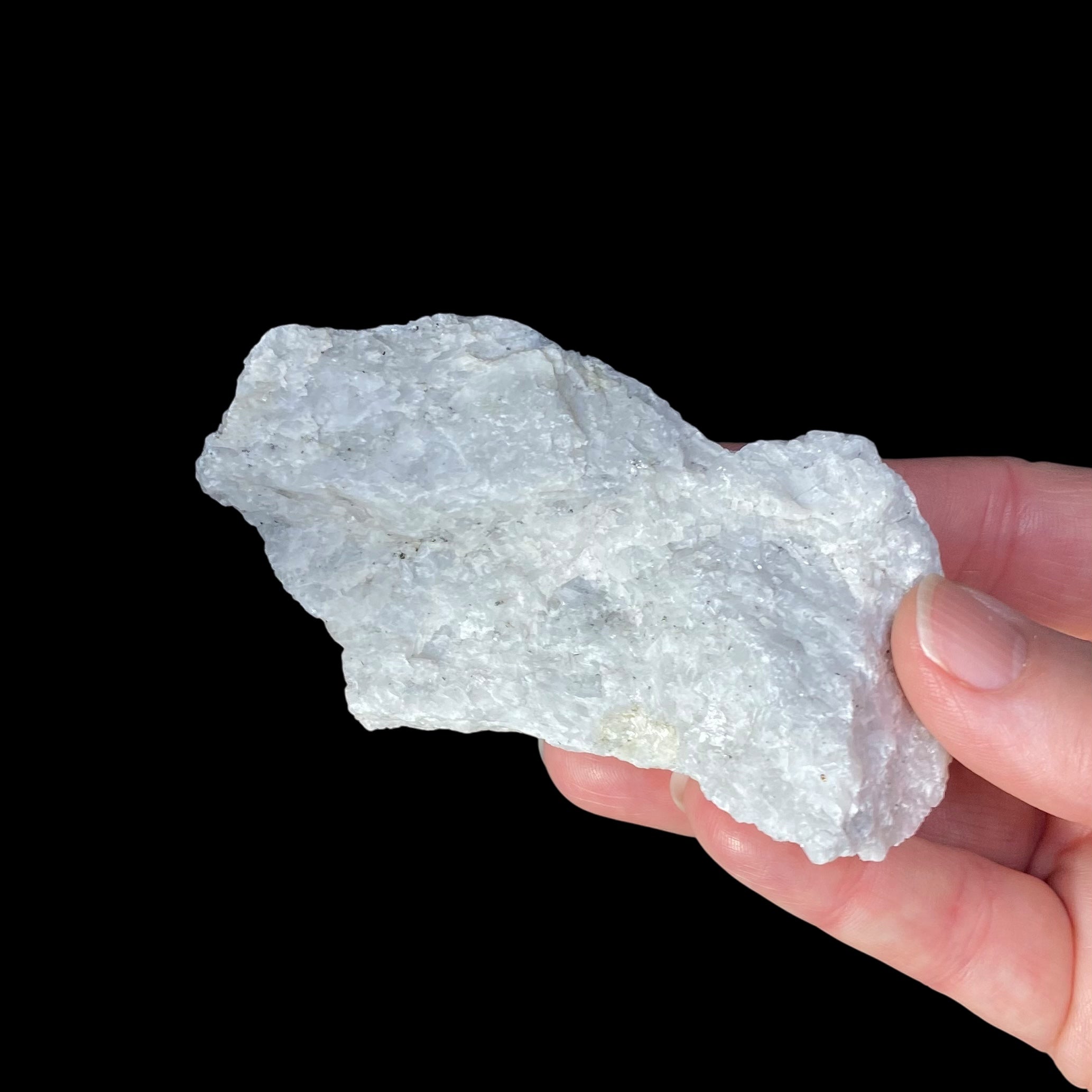 Fluorescent Wollastonite on Calcite, Nobel Pit, Sterling Hill Mine, New Jersey