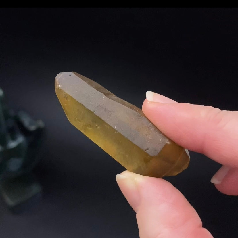 Double Terminated Smoky Citrine Crystal with Twin Termination from Chibuku Mine, Zimbabwe