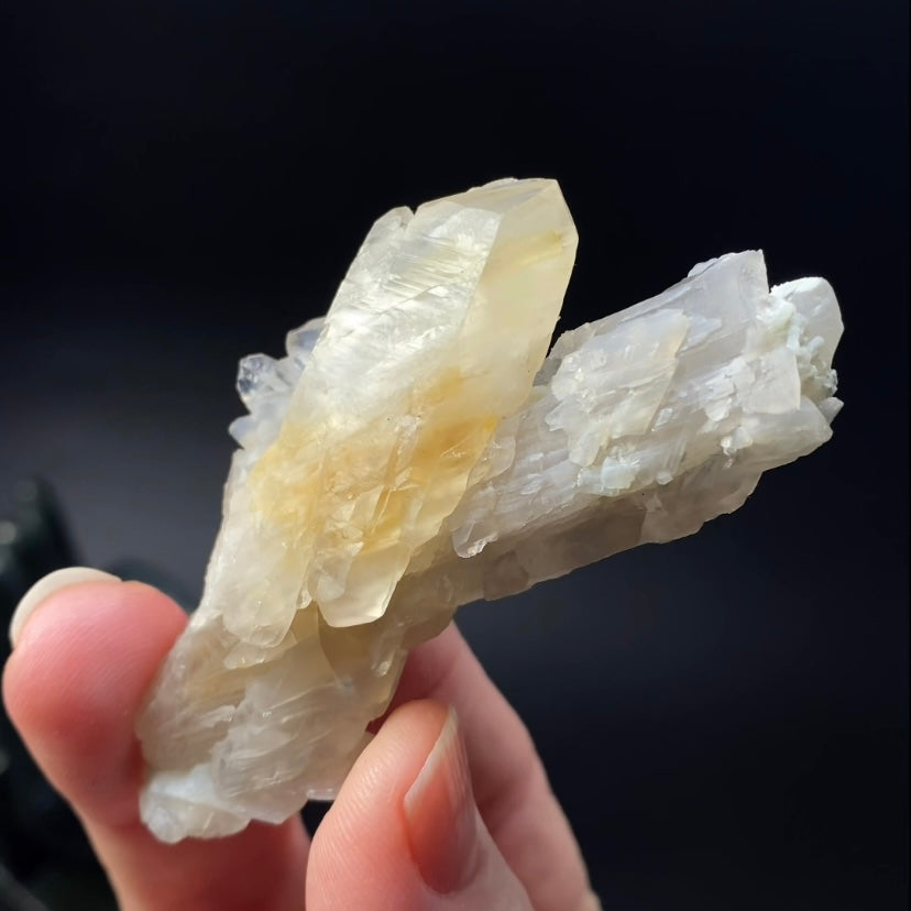 Tabular Faden Bone Quartz Crystal with Halloysite Inclusions