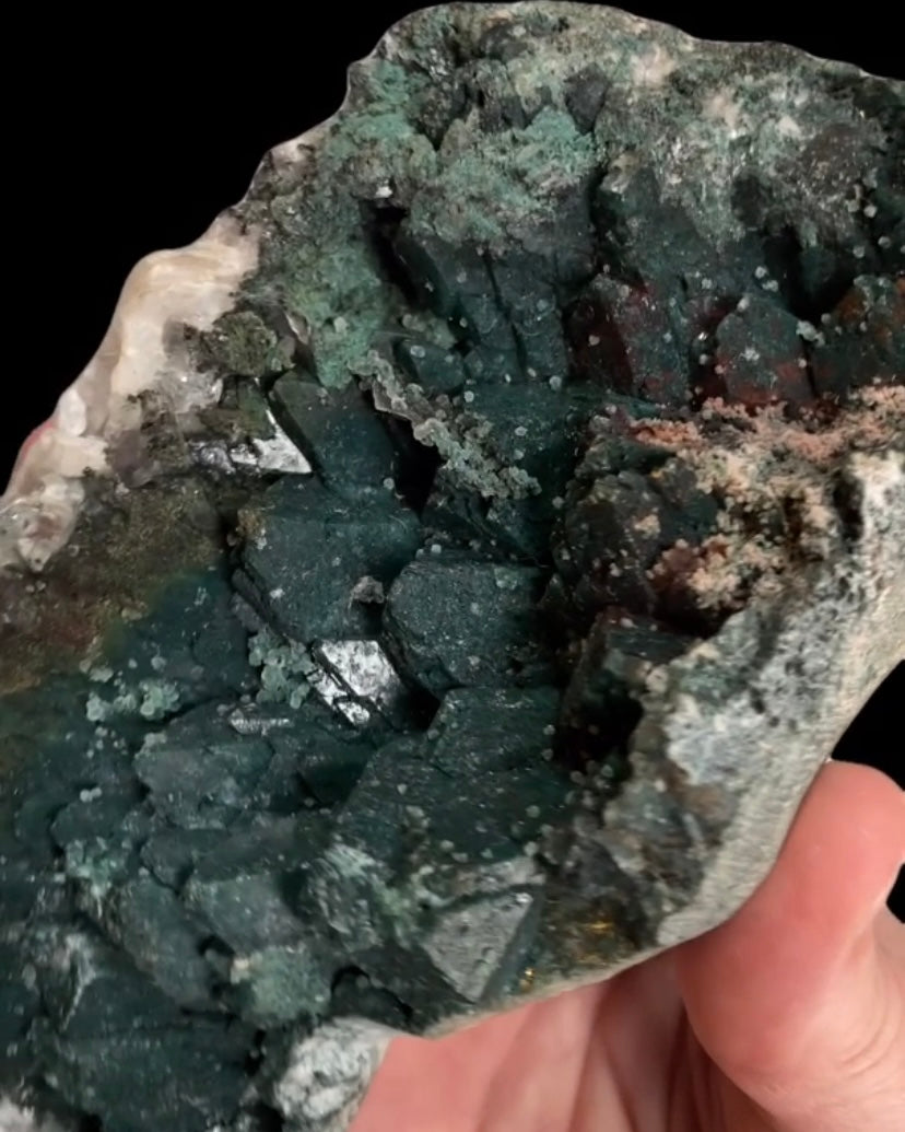 Green & Red Marshy Apophyllite Flower Crystal Cluster