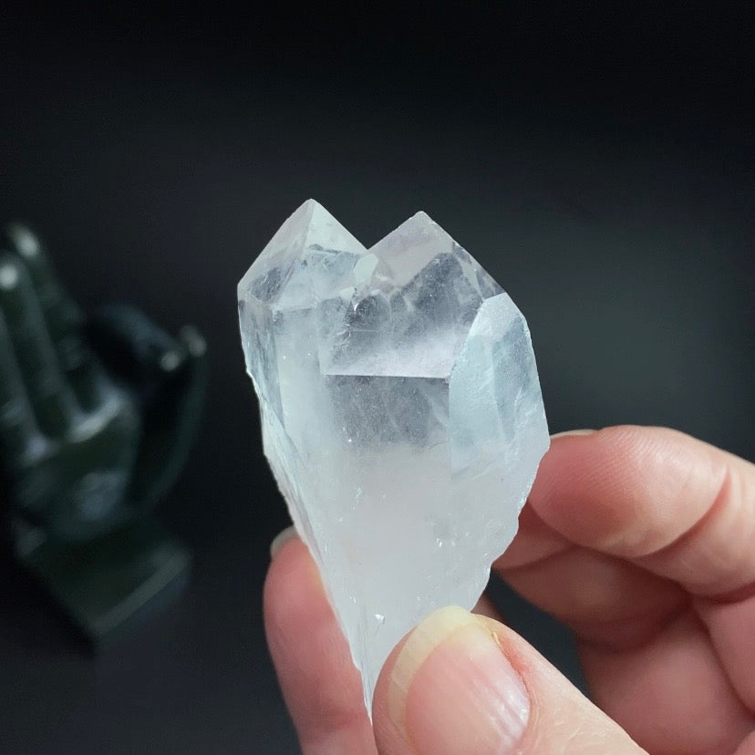 Clear Quartz Crystal with Triple Termination - Natural Crystals and Minerals