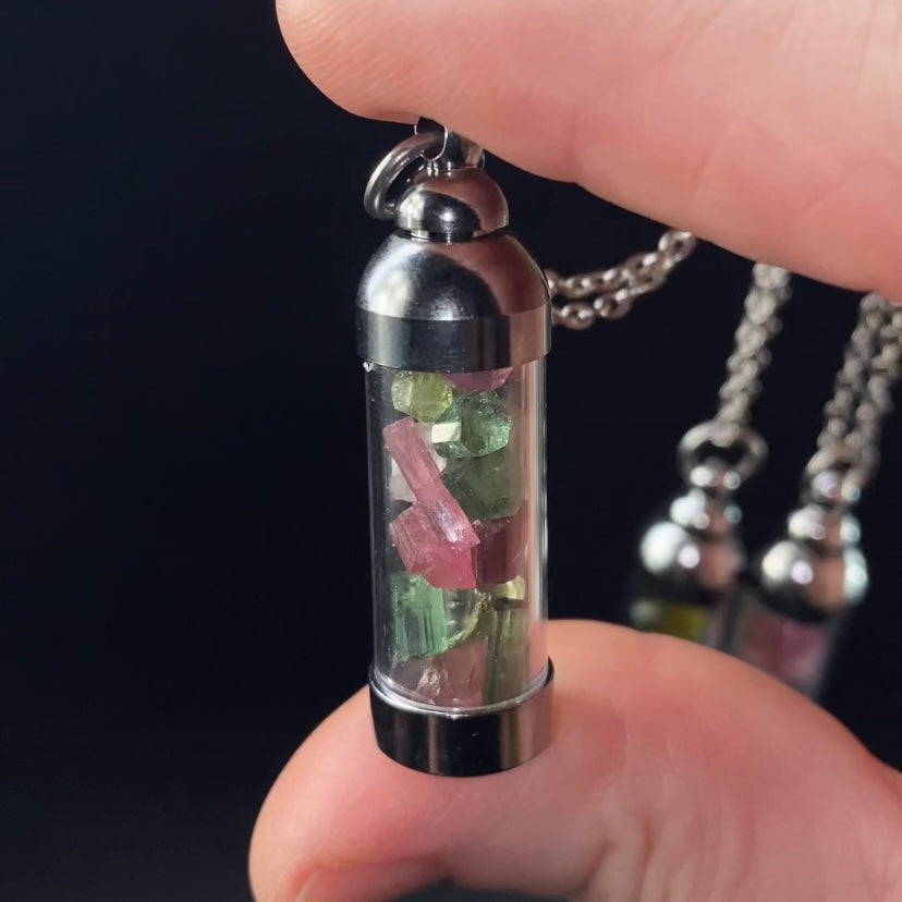 High Grade Tourmaline Filled Pendant Necklace