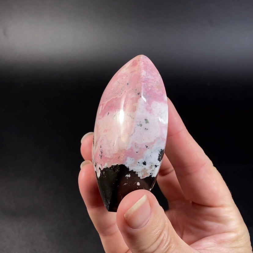 Peruvian Rhodonite Polished Teardrop Flame