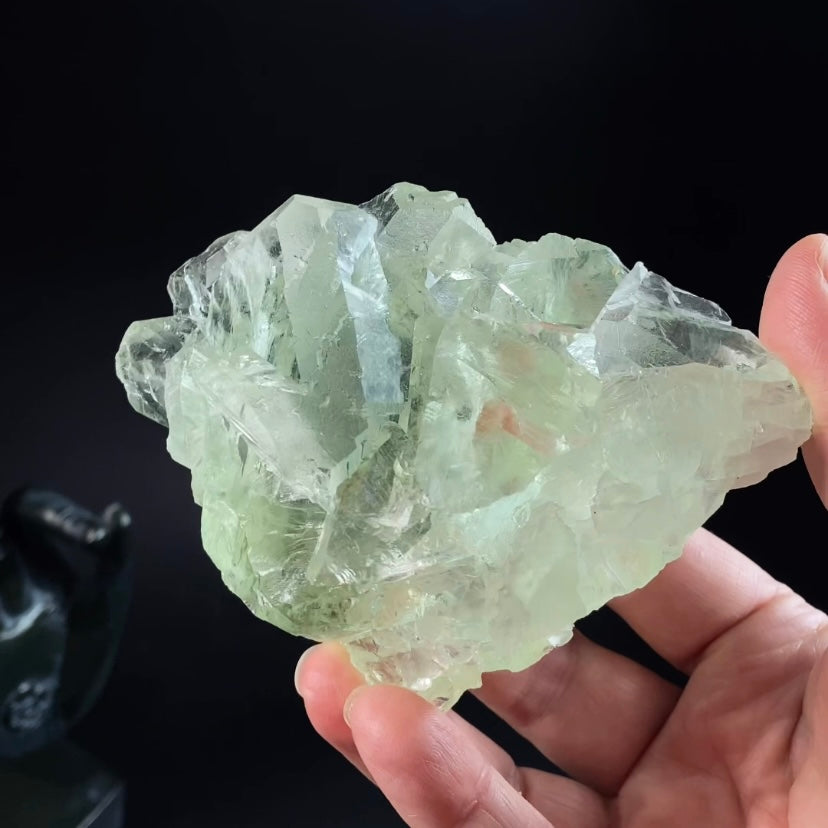 Light Green and Clear Cubic Fluorite Cluster, from Xianghualing Mine, China