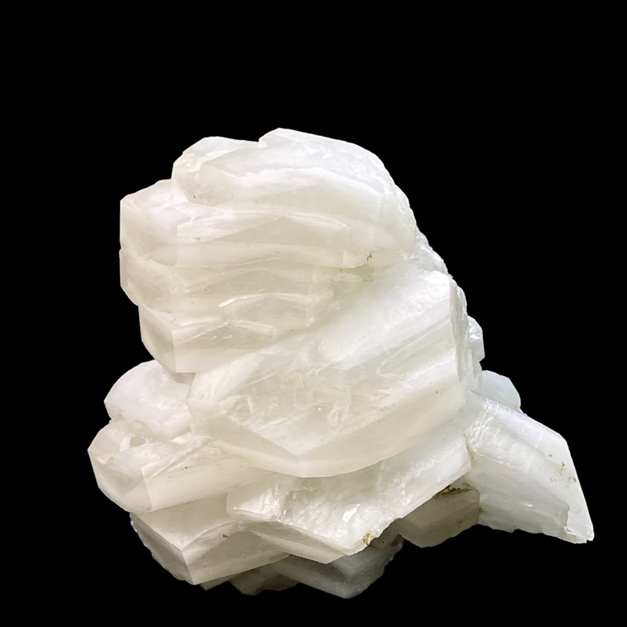 Fluorescent Hexagonal Sandwich Calcite Crystal Cluster