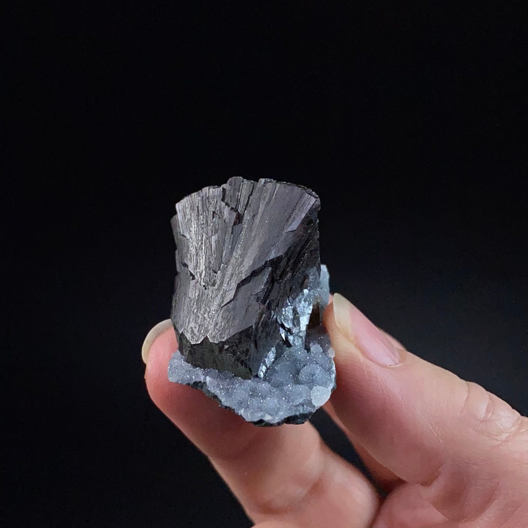 Brown Heulandite Fan with Clear Stilbite Blades on Chalcedony