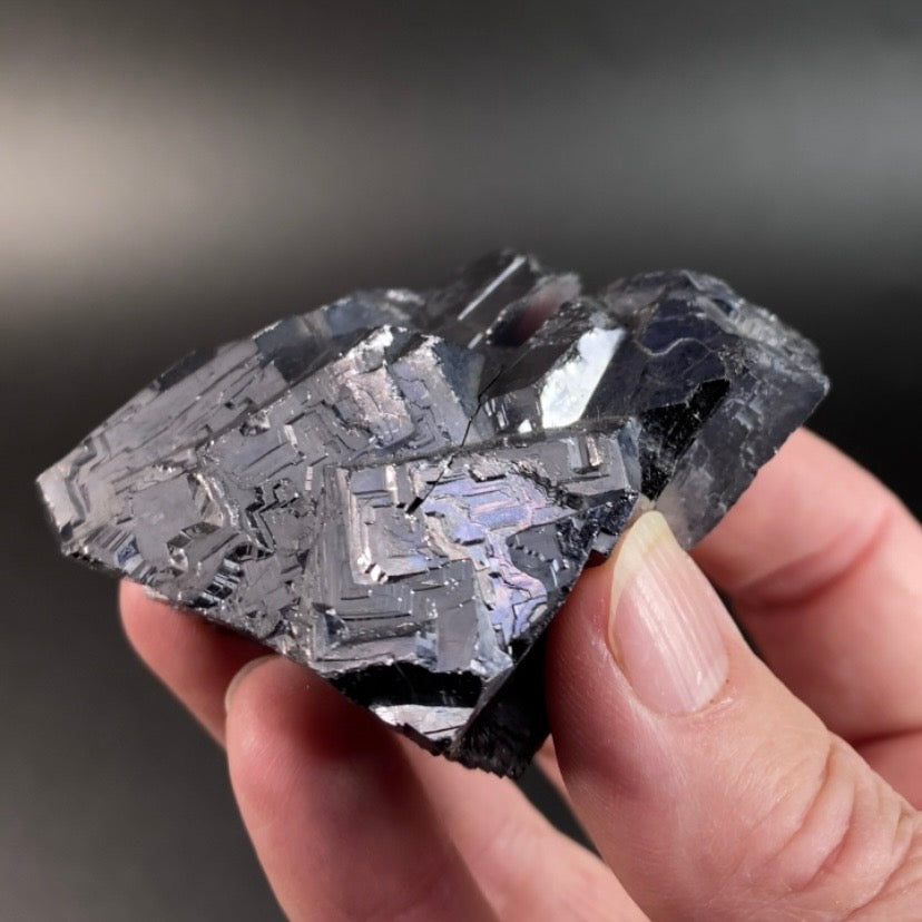 Skeletal Galena Cluster with Iridescence from Trepça Mine Complex, Kosovo