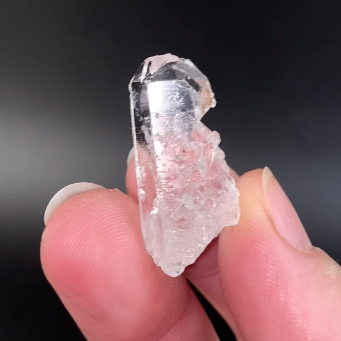 Himalayan Hydrothermal Dissolution Etched Clear Quartz Crystal with Diamond Shaped Window