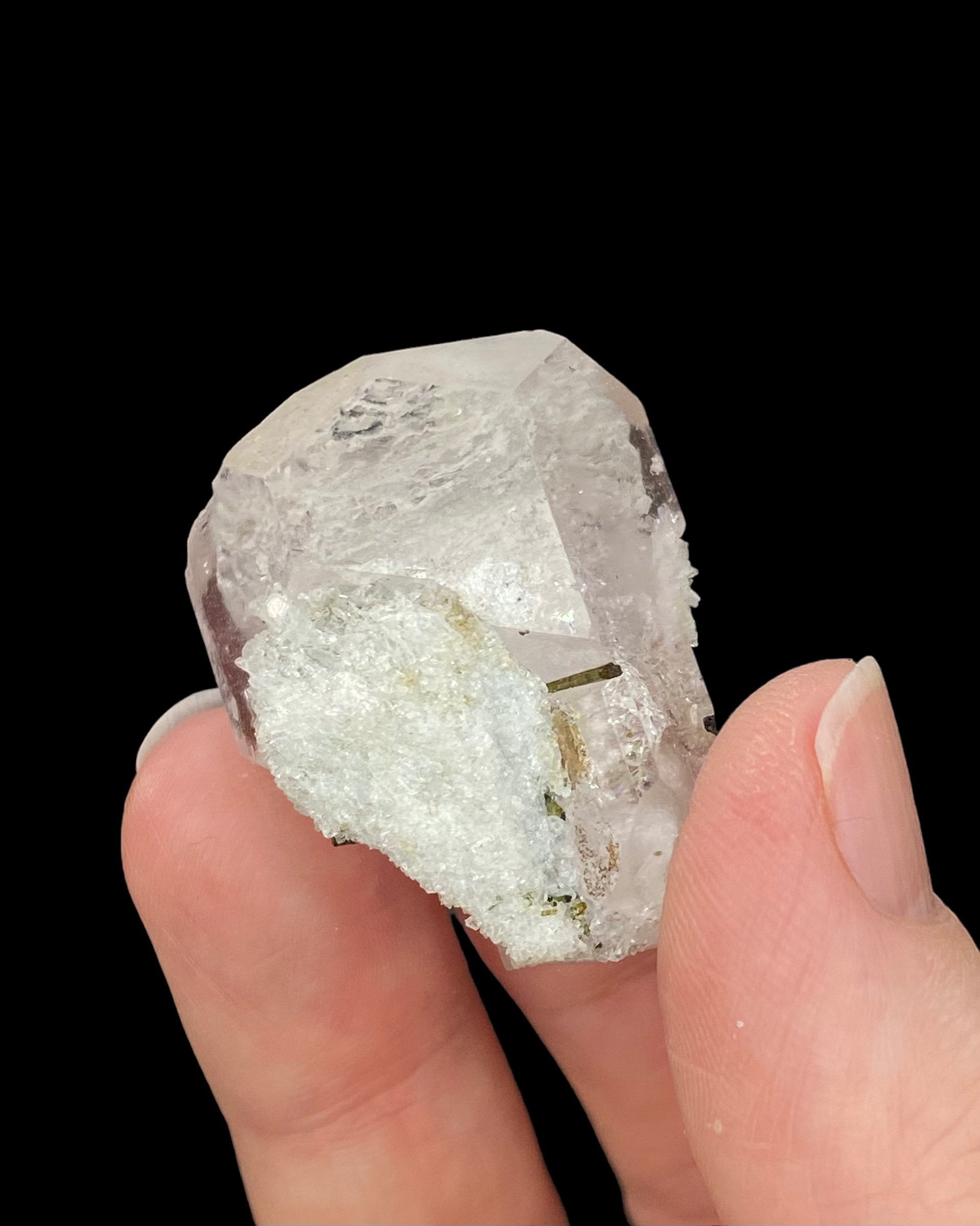 Morganite Crystal with Green Tourmaline & Quartz, Pech, Afghanistan
