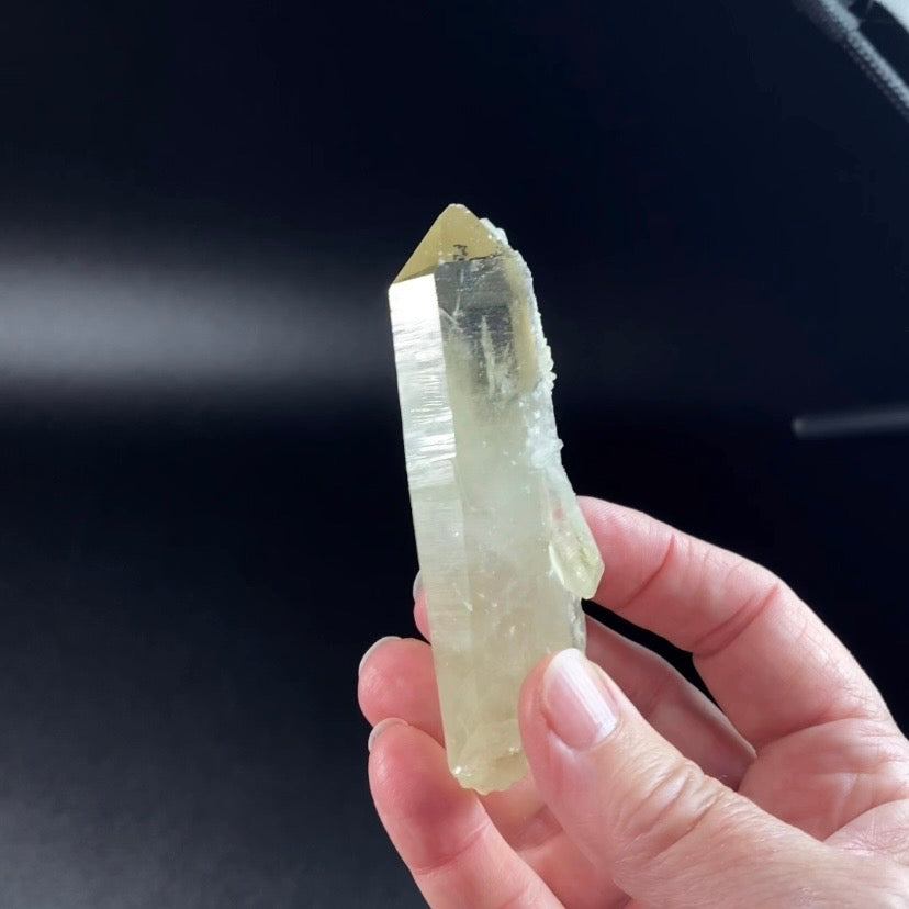 Natural Golden Smoky Citrine Isis Generator Quartz Crystal with Bridge - Penetrator Crystals