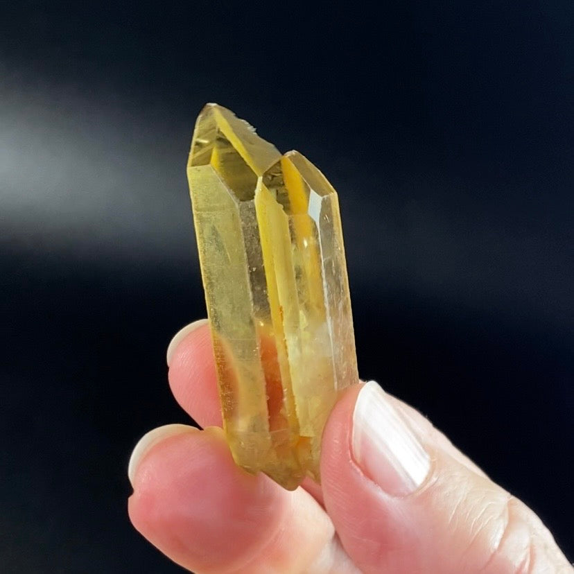 Double Terminated Smoky Citrine Crystal with Twin Termination and Time Link from Chibuku Mine, Zimbabwe