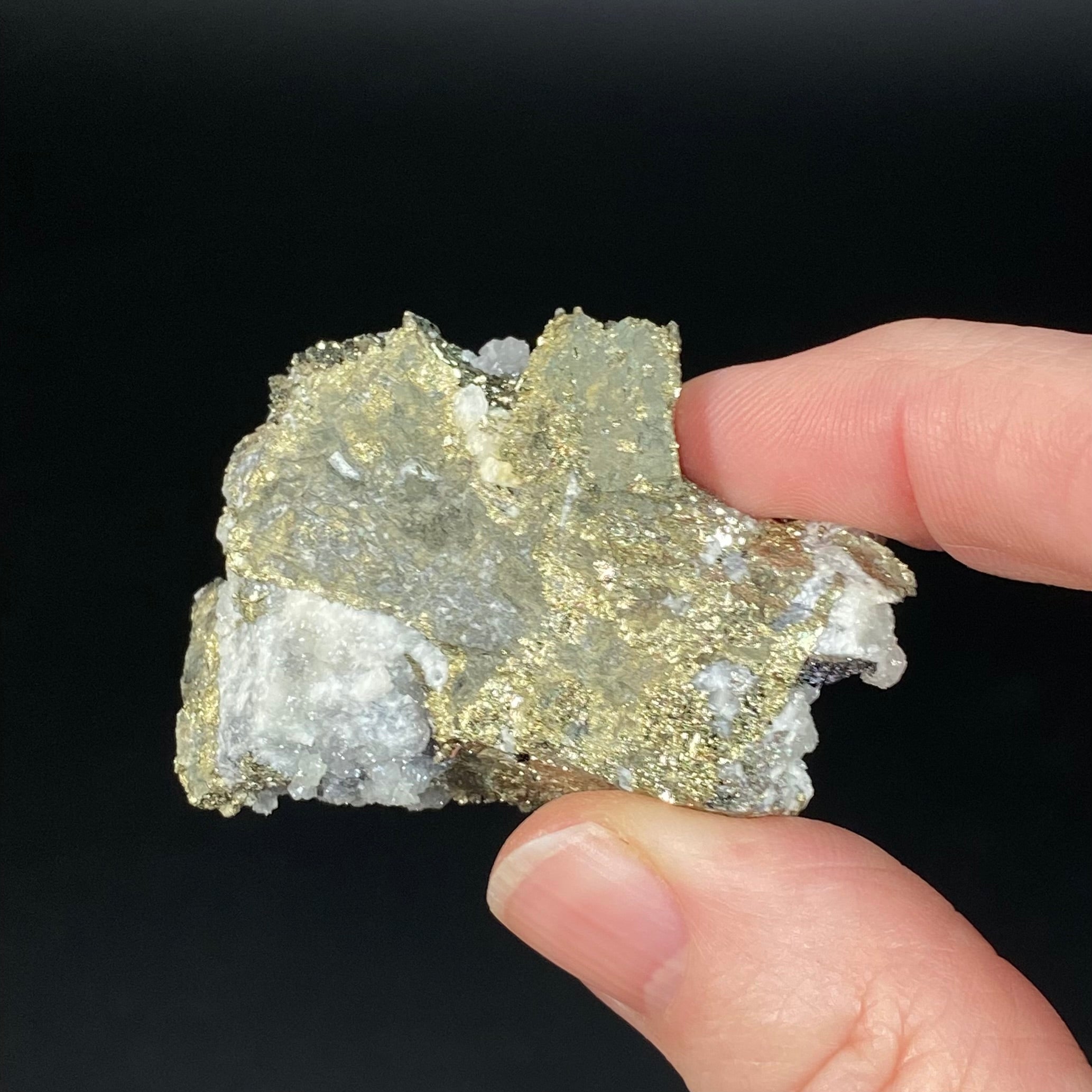 Pyrite After Pyrrhotite with Calcite from Trepca Mine Complex, Kosovo