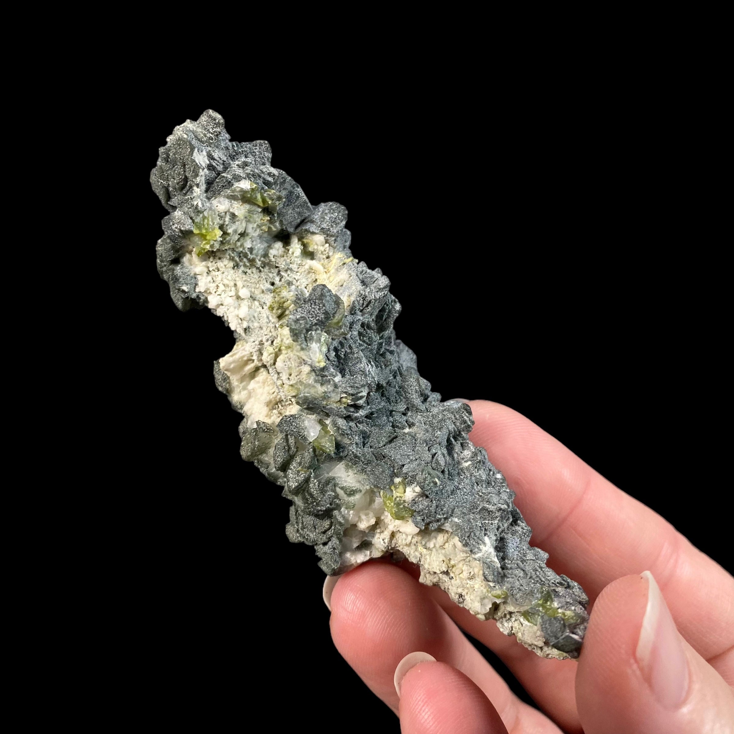 Clinochlore Coated Adularia Crystals with Titanite Sphene Crystals