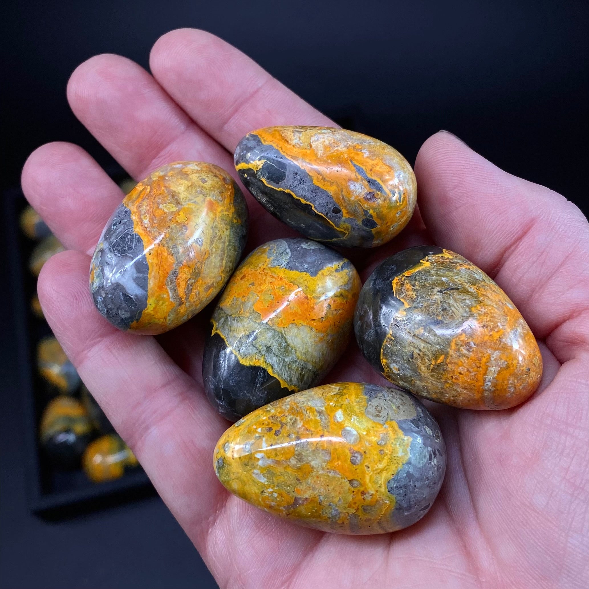 Vibrant Yellow Bumblebee Jasper Tumble Stone