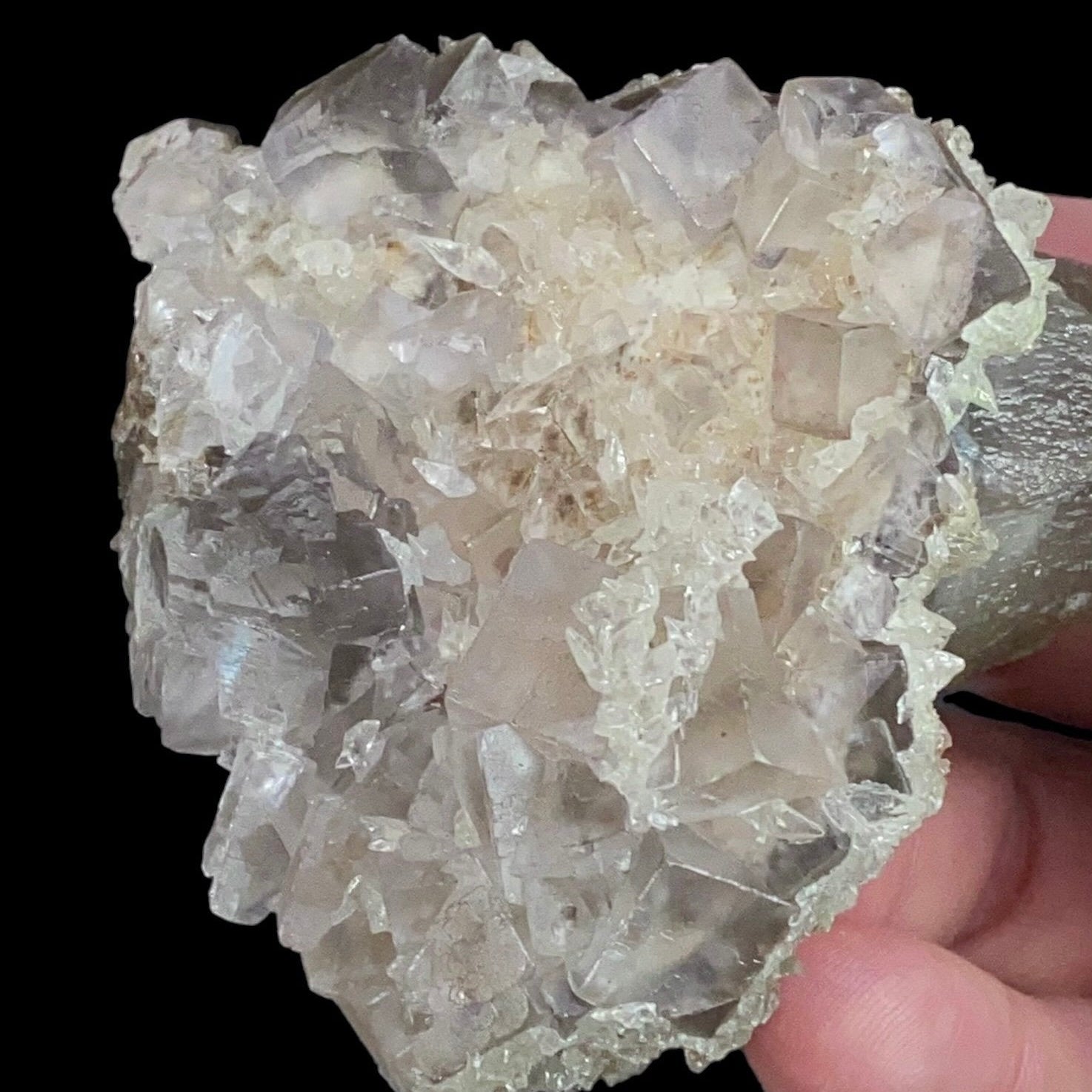 Twin Scalenohedral Dogtooth Calcite with Fluorite, Fluorescent with Long Wave UV