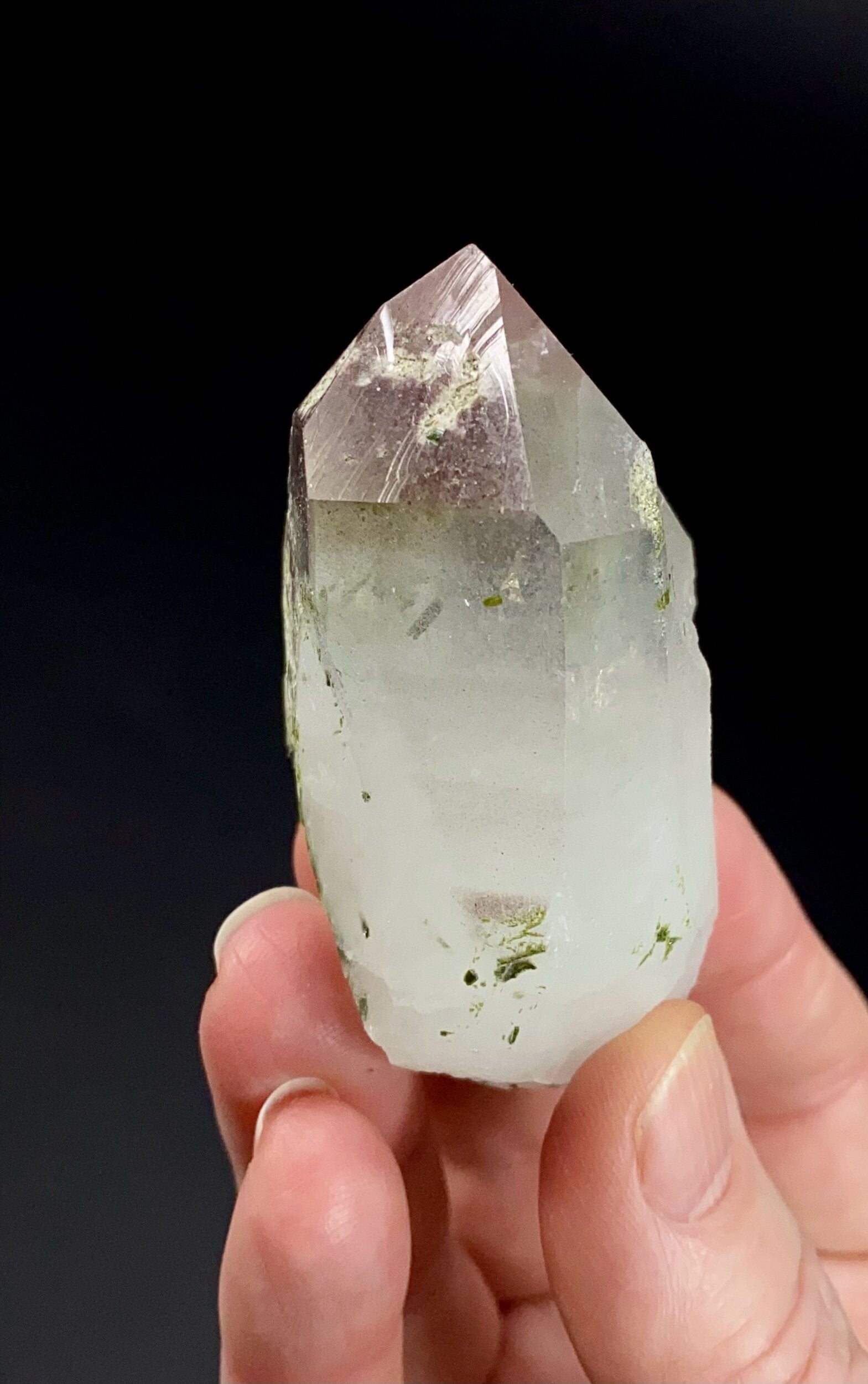 Quartz Crystal with Epidote & Hematite from Balochistan, Pakistan