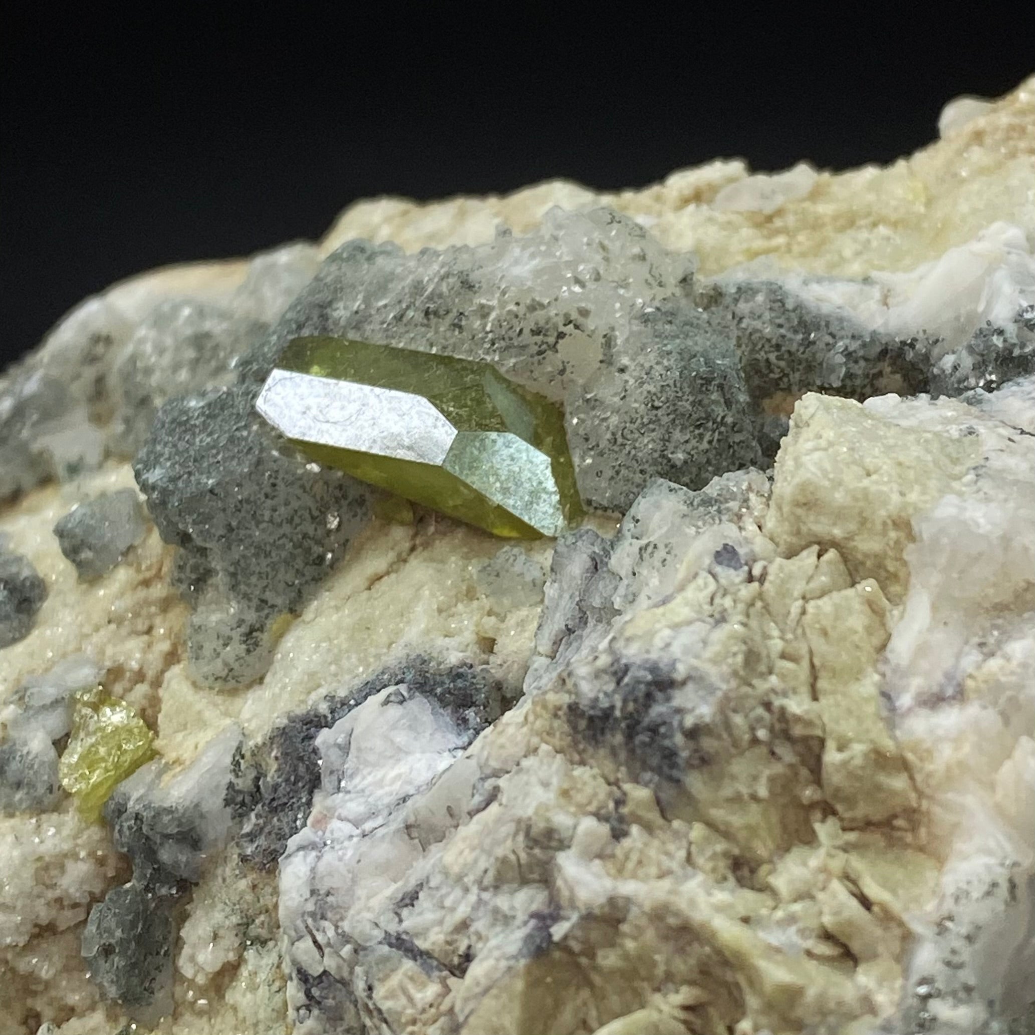 Titanite Sphene with Calcite, Colusite & Adularia
