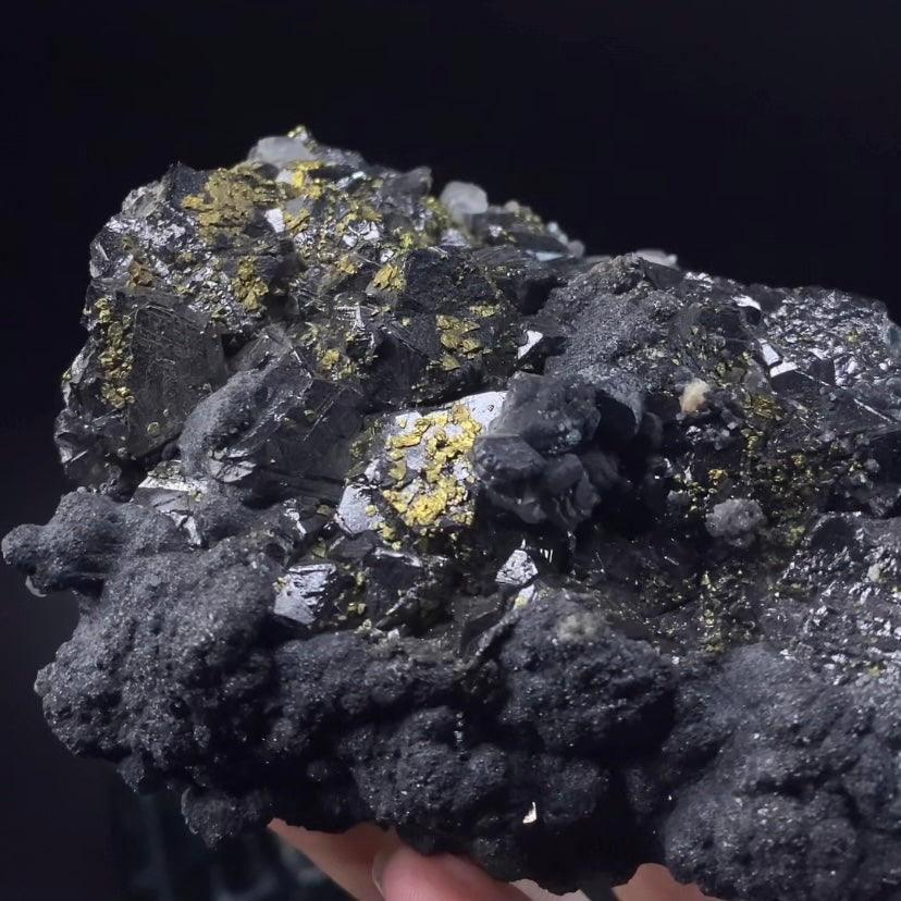 Sphalerite Cluster with Pyrite and Boulangerite from Trepça Mines