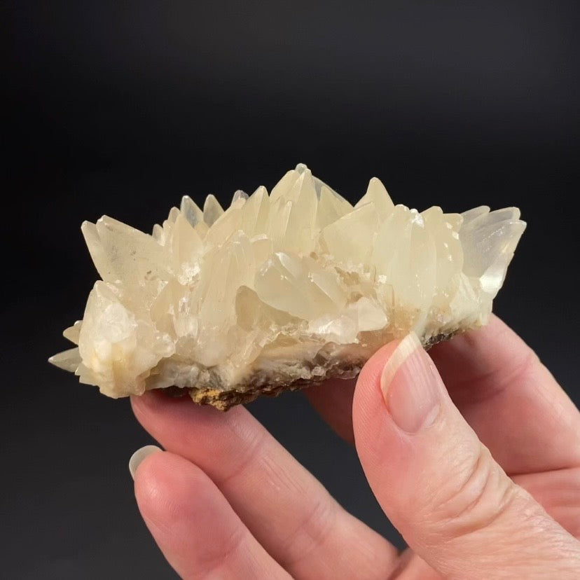 Scalenohedral DogTooth Calcite on Blue Purple Fluorite Matrix, UV Reactive, Fluorescent