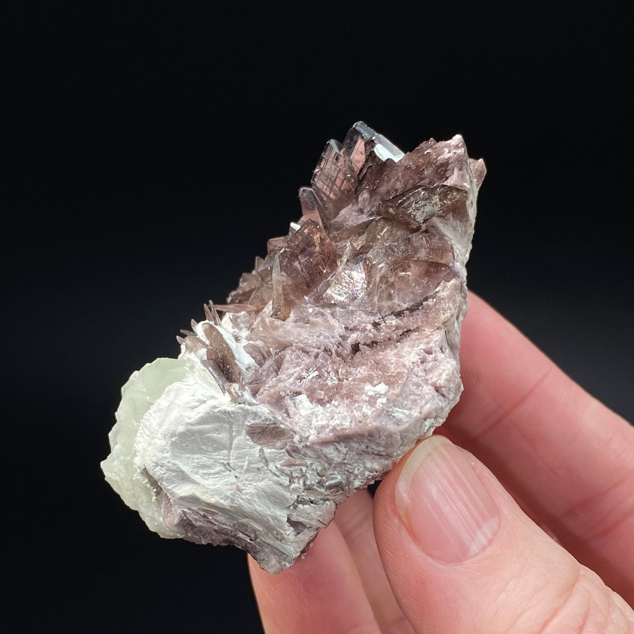 Axinite Crystal Cluster with Chrysotile and Pericline from Shigar Valley, Gilgit-Baltistan, Pakistan