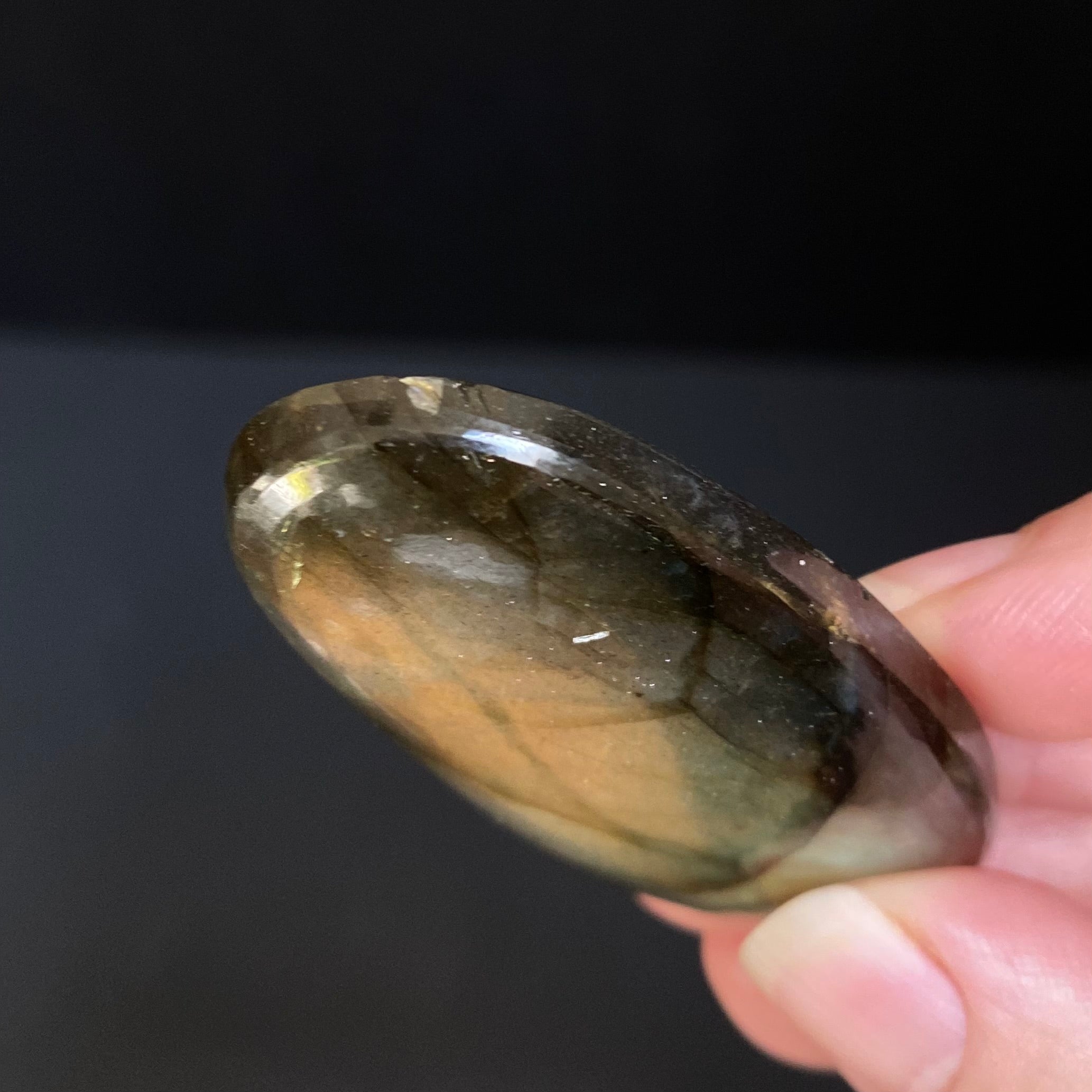 Golden Yellow Flash Labradorite Oval Shaped Cabochon