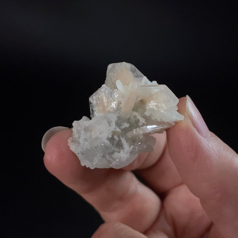 Gemmy Stilbite Crystals with Chalcedony Stalactites from Jalgaon, Maharashtra, India
