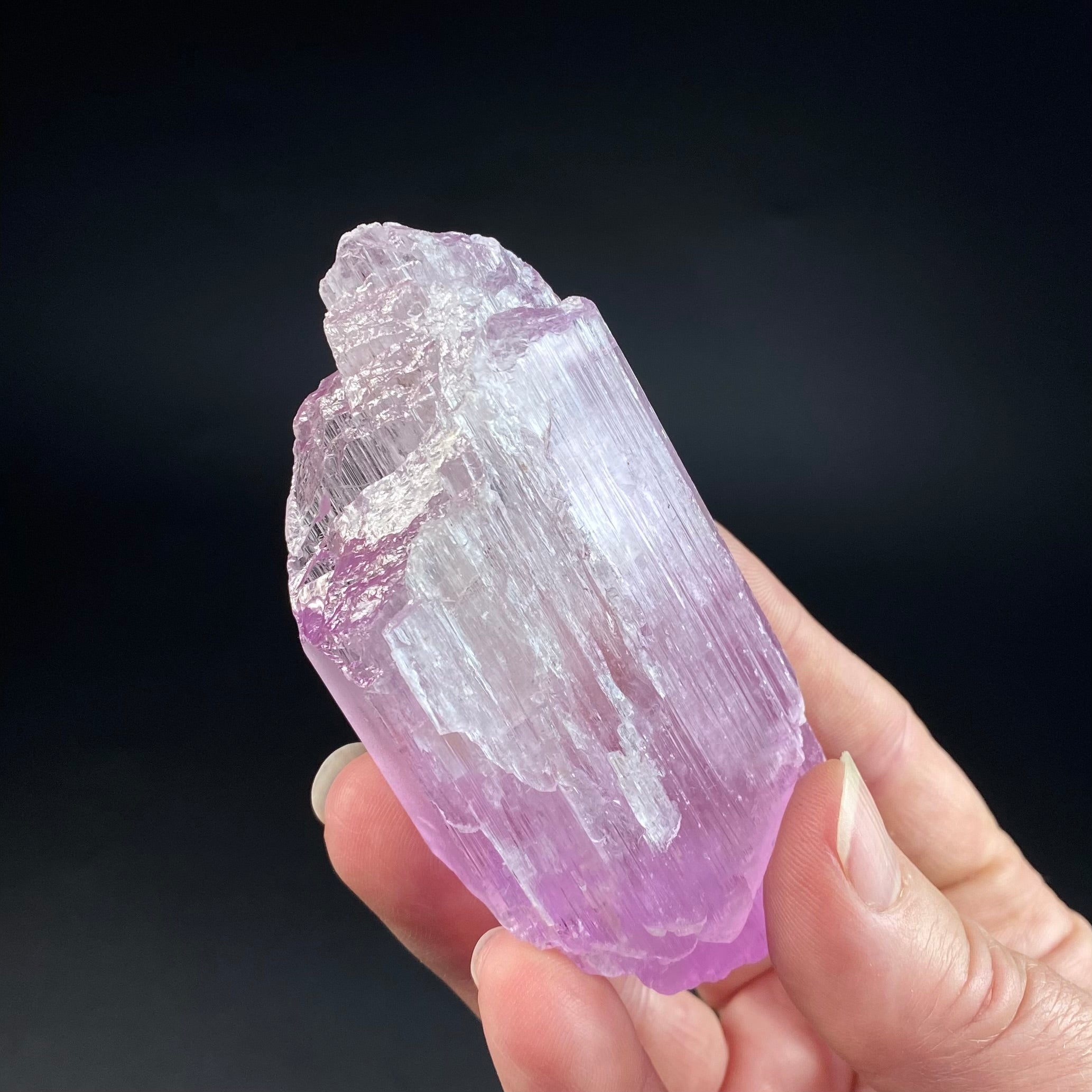 Large Pink Kunzite Spodumene Crystal, Fluorescent
