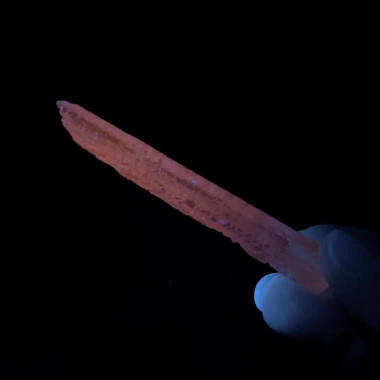 Natural Etched Spodumene Crystal Blade Clear Kunzite, Triphane from Minas Gerais, Brazil