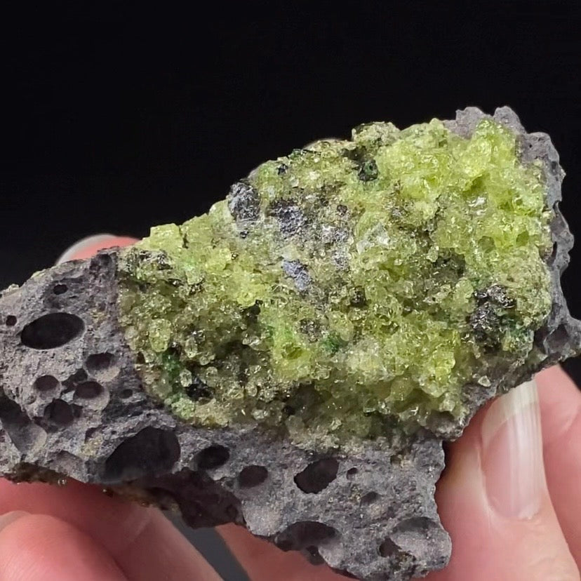 Peridot Crystals on Basalt Matrix from San Carlos, Globe, Arizona