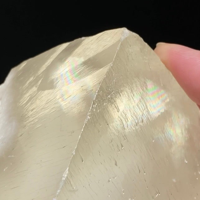 Translucent Golden Optical Calcite Crystal with Rainbows and Record Keepers - Natural Crystals