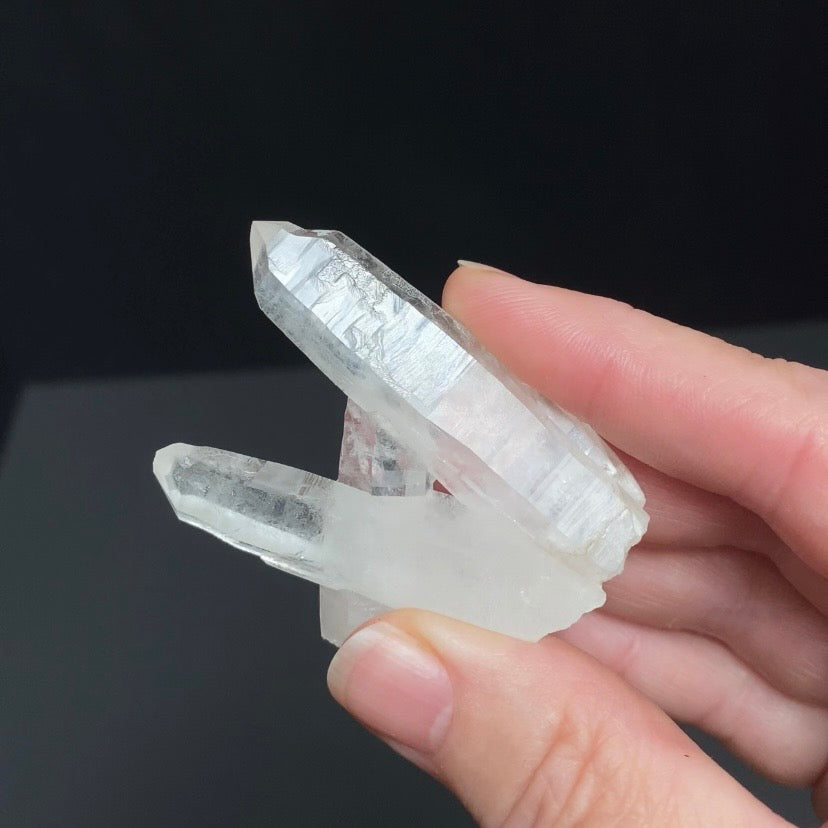 V Shaped Twin Quartz Crystal Cluster with a Bridge Crystal