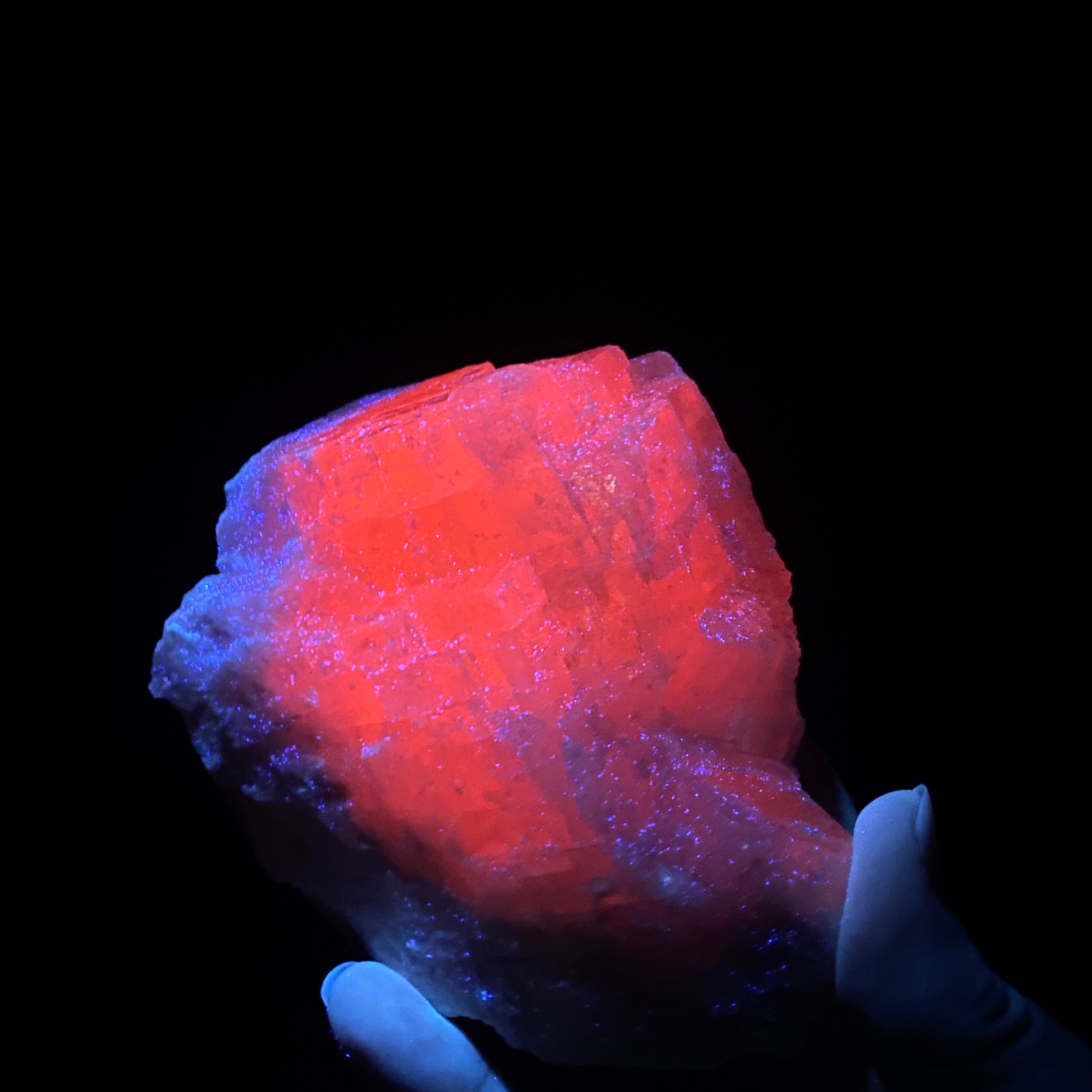 Fluorescent Mangano Calcite Specimen from Trepca Mine Complex, Kosovo