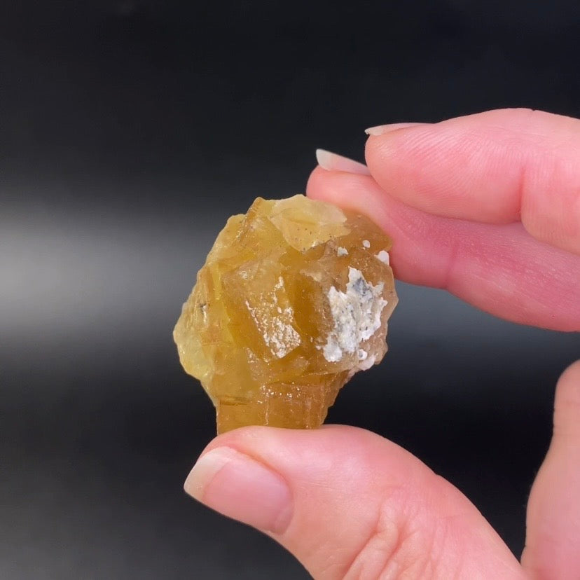 Yellow Moscona Cubic Fluorite Cluster from Asturias Spain - Phosphorescent