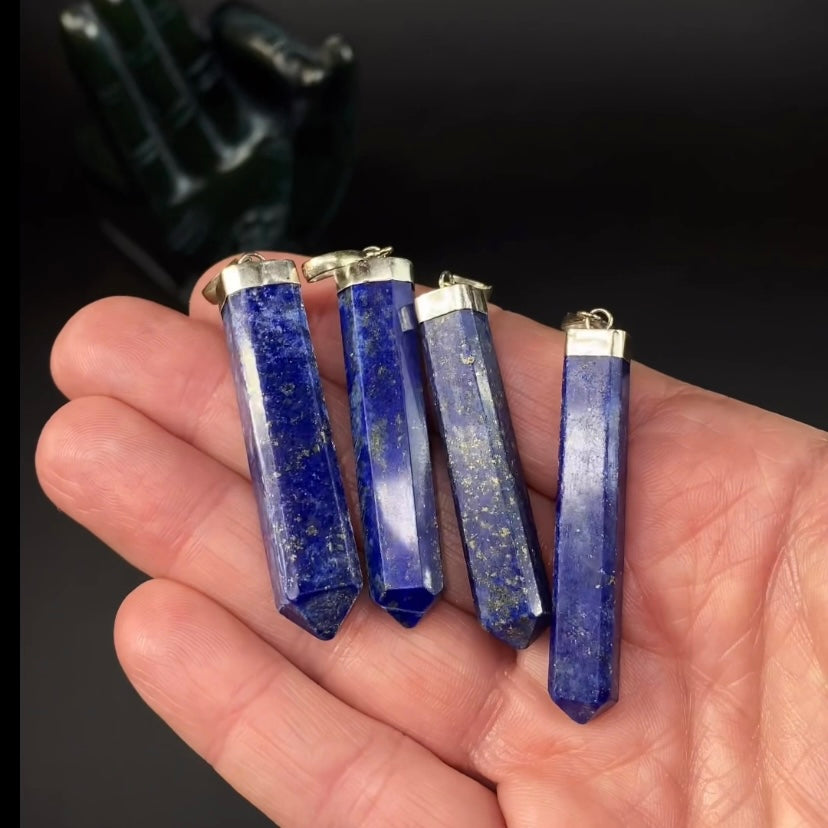 Lapis Lazuli & Pyrite Polished Tower Pendant
