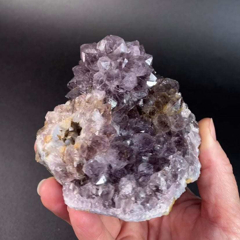 Smoky Amethyst Flower Cluster, India