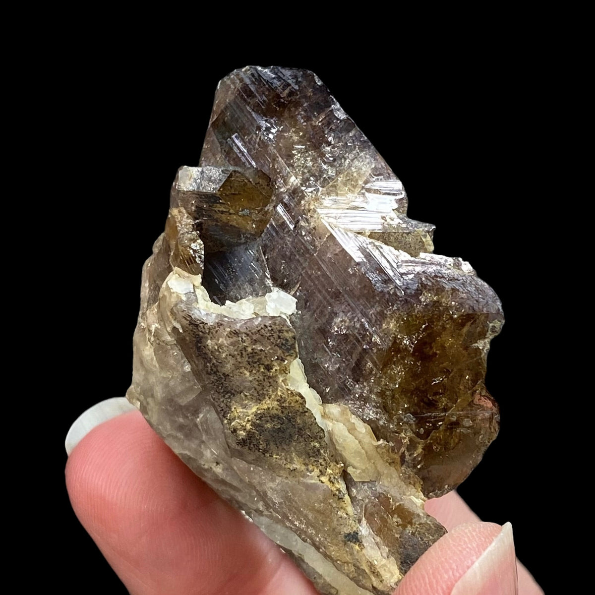 Axinite (Fe) with Feldspar & Quartz - Shigar Valley, Gilgit Baltistan, Pakistan