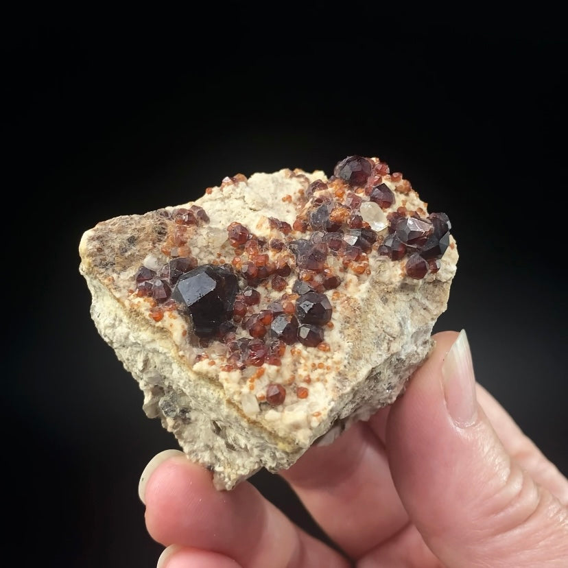 Almandine Garnets & Quartz on Matrix from Hunan Province, China