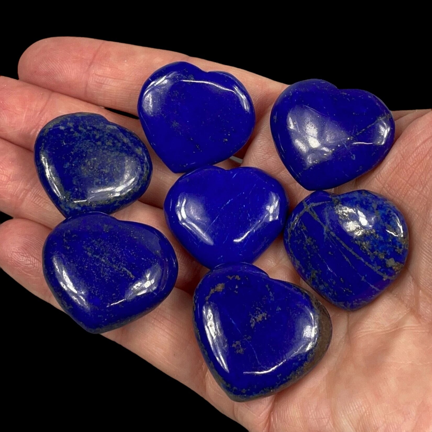 ONE High Grade, Natural Lapis & Pyrite Polished Heart