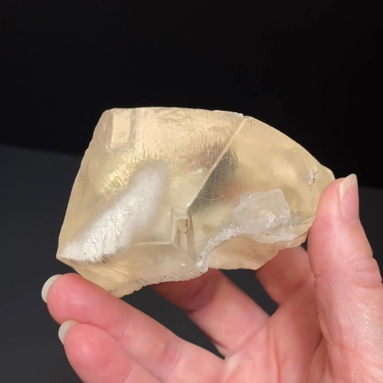Translucent Golden Optical Calcite Crystal with Rainbows and Record Keepers - Natural Crystals