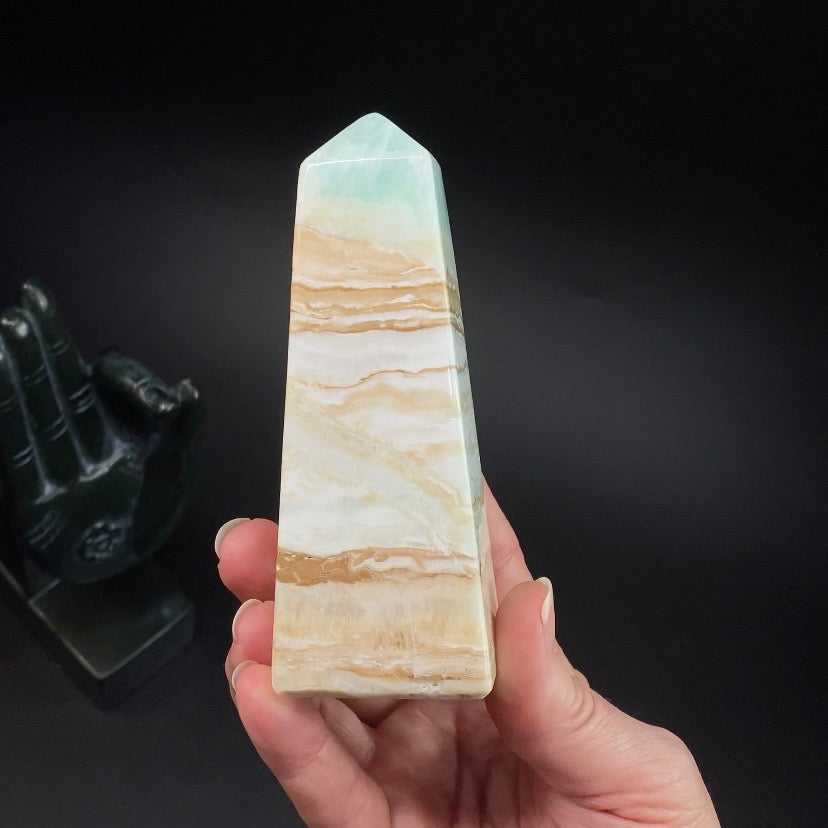 Caribbean Calcite Aragonite Polished Tower - Clearance 348 grams