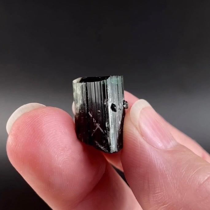 Terminated Bi Color Green Tourmaline Crystal from Shigar Valley, Pakistan
