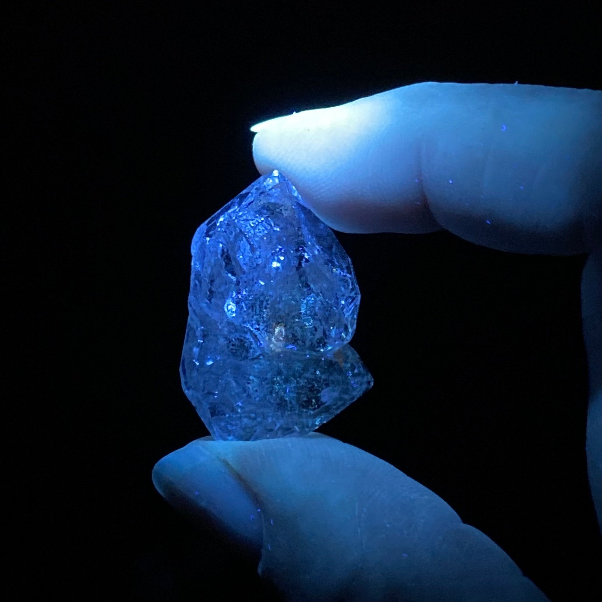 ONE Unique Double Terminated Quartz Crystal with Fluorescent Inclusions
