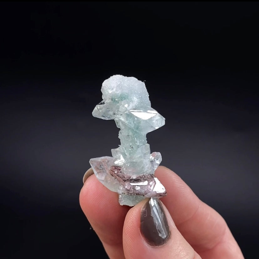 Clear Apophyllite Stalactite Formation Cluster with Heulandite