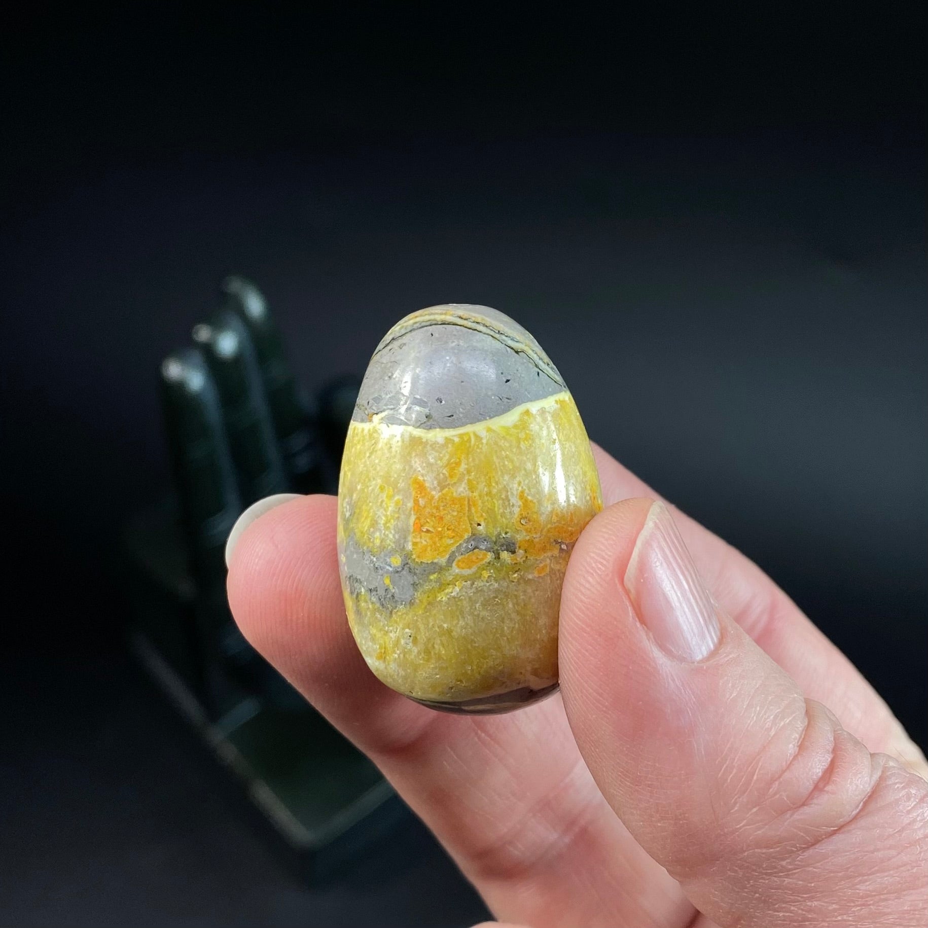 Vibrant Yellow Bumblebee Jasper Tumble Stone