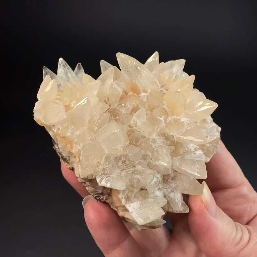 Scalenohedral DogTooth Calcite on Blue Purple Fluorite Matrix, UV Reactive, Fluorescent