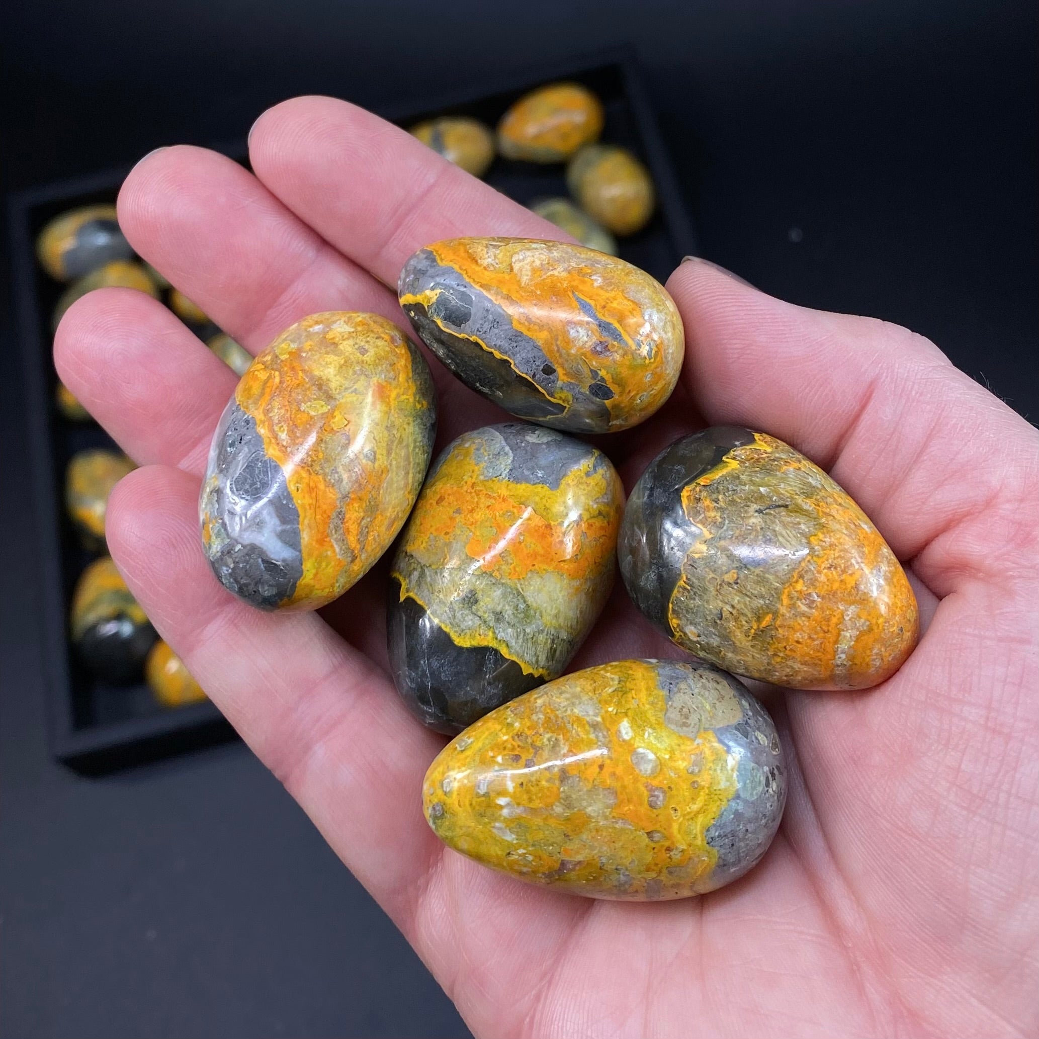Vibrant Yellow Bumblebee Jasper Tumble Stone
