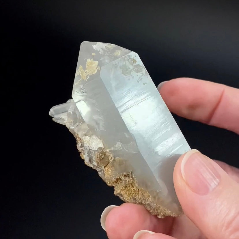 Quartz Crystal with Multi Layer Gray Chlorite Phantom on Matrix Plate