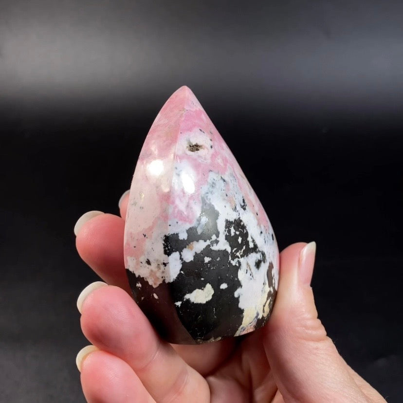Peruvian Rhodonite Polished Teardrop Flame