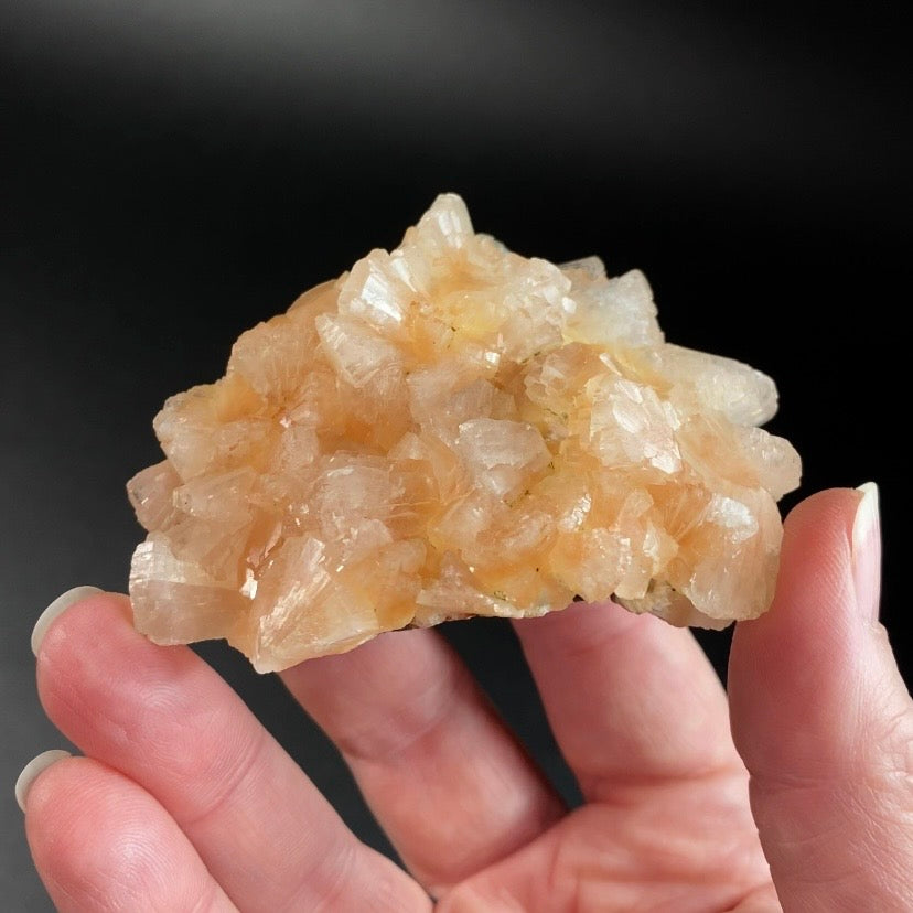 Orange & Clear Heulandite Fan Crystal Cluster