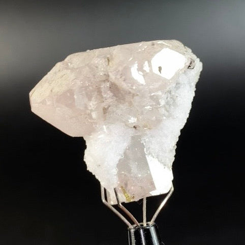 Pink Morganite Scepter Crystal with Green Tourmaline & Albite var Cleavelandite